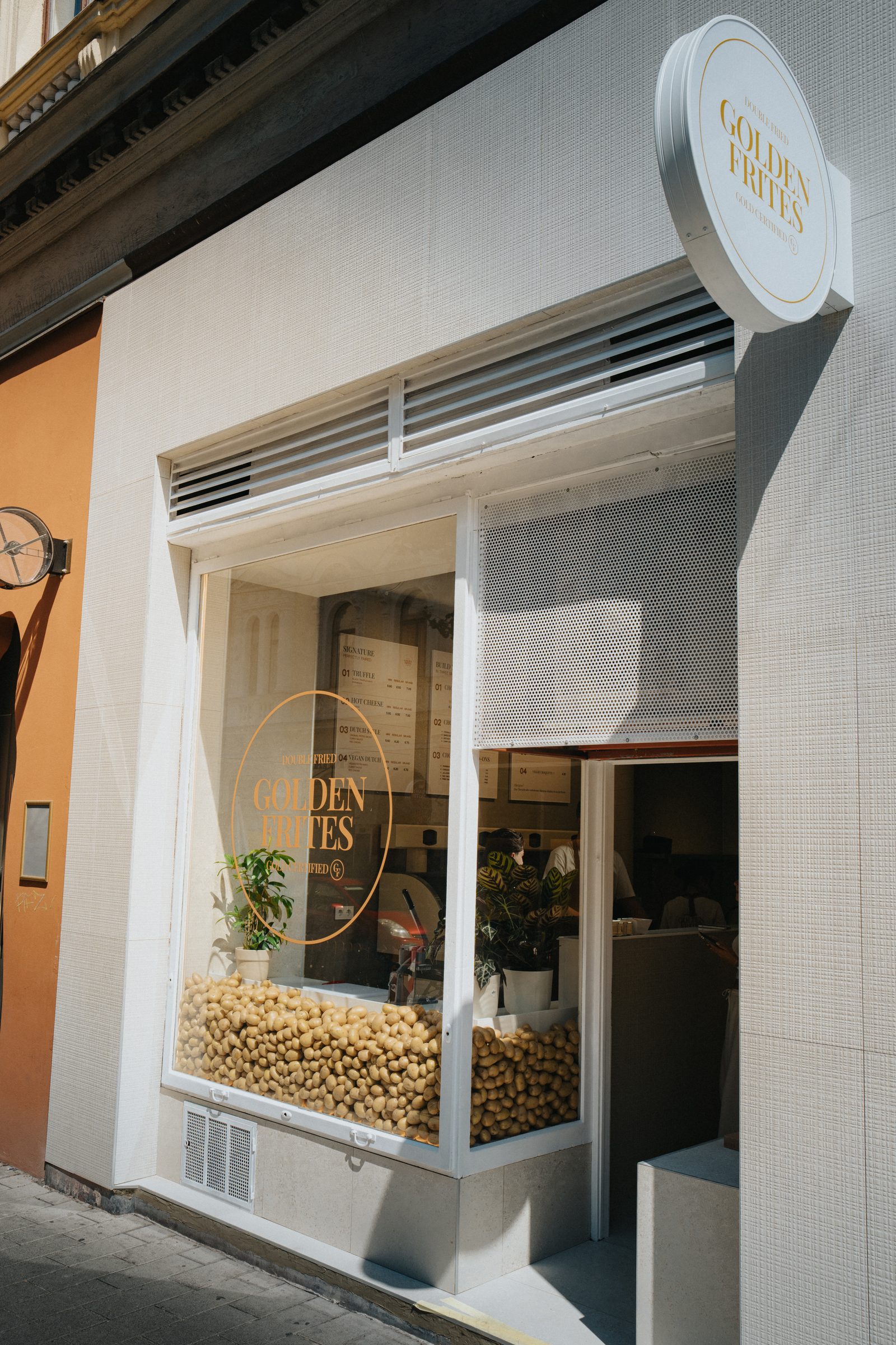 Golden Frites storefront on Neubaugasse in Vienna